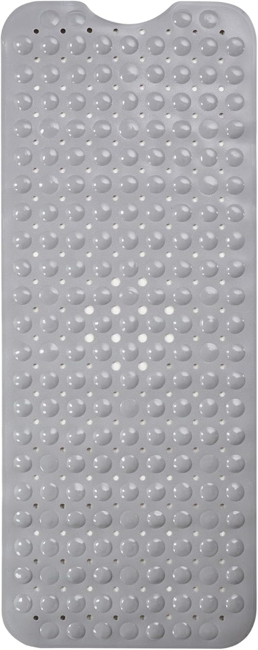 Bath Mat - Large Non Slip Bathtub & Shower Mat - Extra Long 40 X 16 Inch Bathroom Mats for Tub Nonslip anti Slip Bathmats (40X16 Grey)